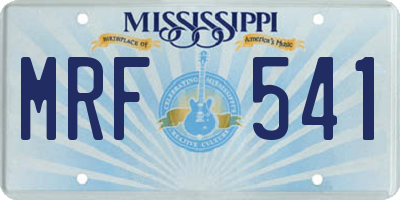 MS license plate MRF541