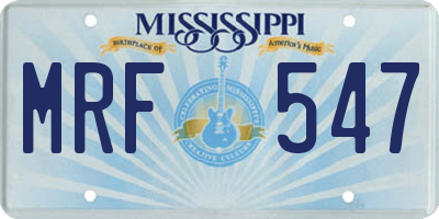 MS license plate MRF547