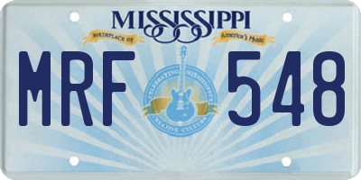 MS license plate MRF548