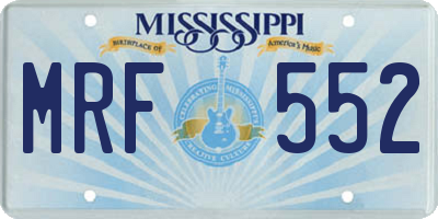 MS license plate MRF552