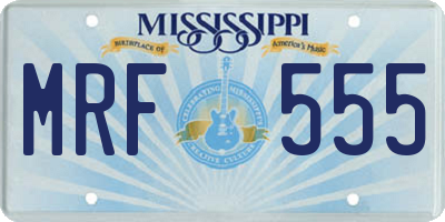 MS license plate MRF555