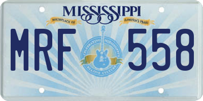 MS license plate MRF558