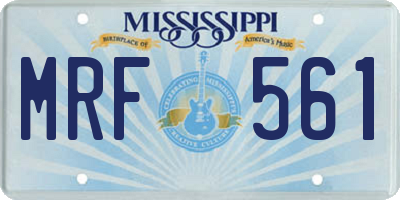 MS license plate MRF561