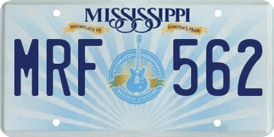 MS license plate MRF562