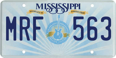 MS license plate MRF563