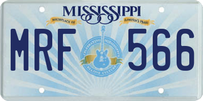 MS license plate MRF566