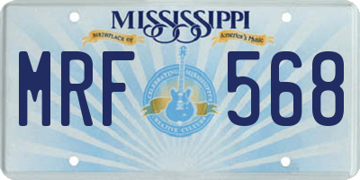 MS license plate MRF568