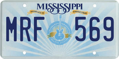 MS license plate MRF569