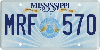 MS license plate MRF570