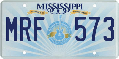 MS license plate MRF573