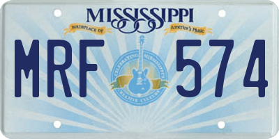 MS license plate MRF574