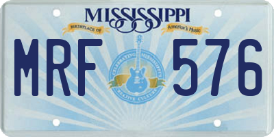 MS license plate MRF576