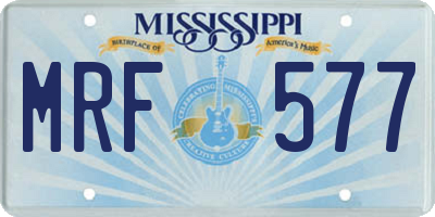 MS license plate MRF577
