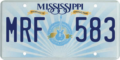 MS license plate MRF583