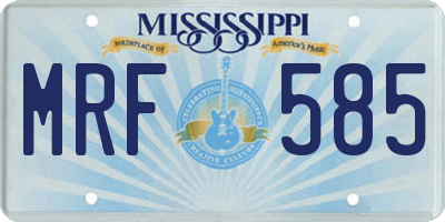 MS license plate MRF585