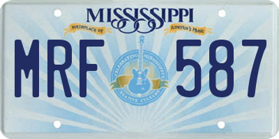 MS license plate MRF587