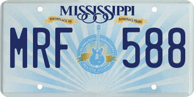 MS license plate MRF588