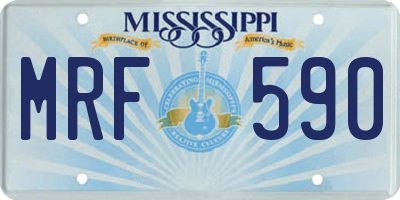 MS license plate MRF590