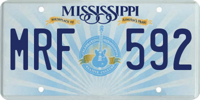 MS license plate MRF592