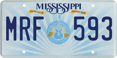 MS license plate MRF593