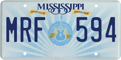 MS license plate MRF594