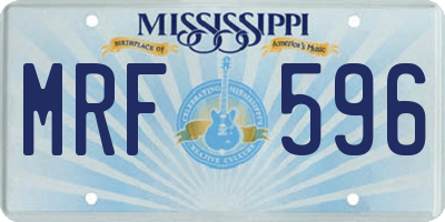 MS license plate MRF596