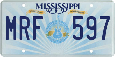 MS license plate MRF597