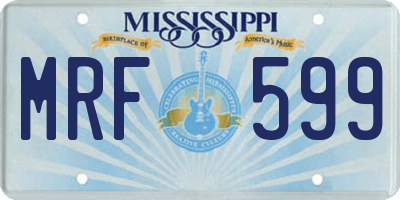 MS license plate MRF599