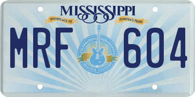 MS license plate MRF604