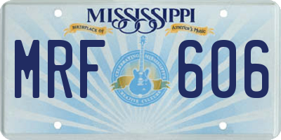 MS license plate MRF606