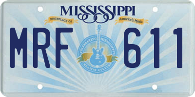 MS license plate MRF611