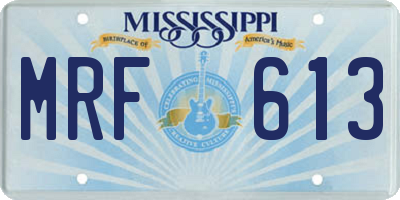 MS license plate MRF613