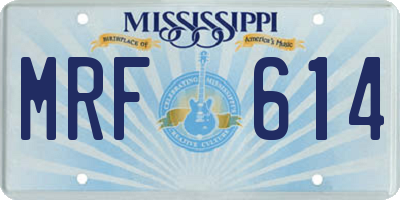 MS license plate MRF614