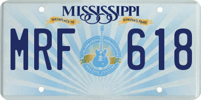MS license plate MRF618
