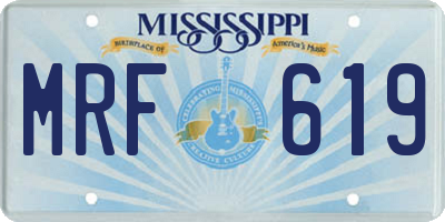 MS license plate MRF619