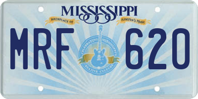 MS license plate MRF620