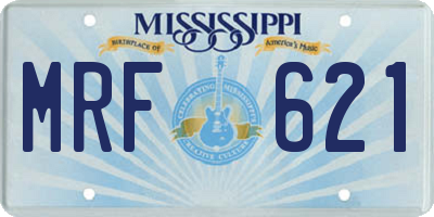 MS license plate MRF621
