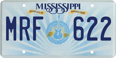 MS license plate MRF622