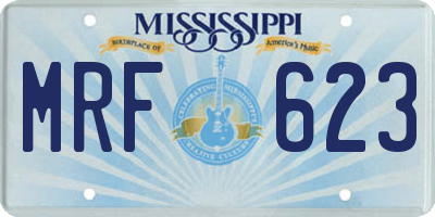 MS license plate MRF623