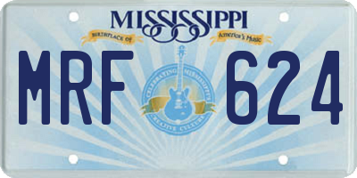MS license plate MRF624