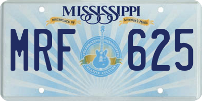 MS license plate MRF625