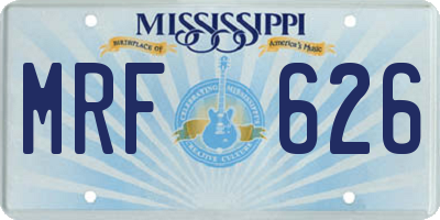 MS license plate MRF626