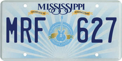 MS license plate MRF627