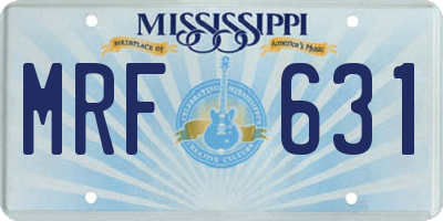 MS license plate MRF631