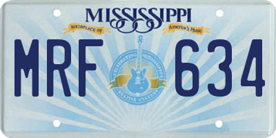 MS license plate MRF634