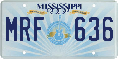 MS license plate MRF636