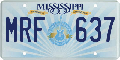 MS license plate MRF637