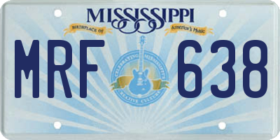 MS license plate MRF638