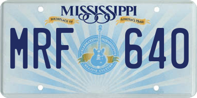 MS license plate MRF640