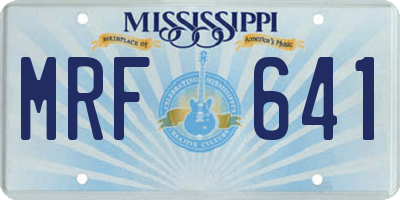 MS license plate MRF641
